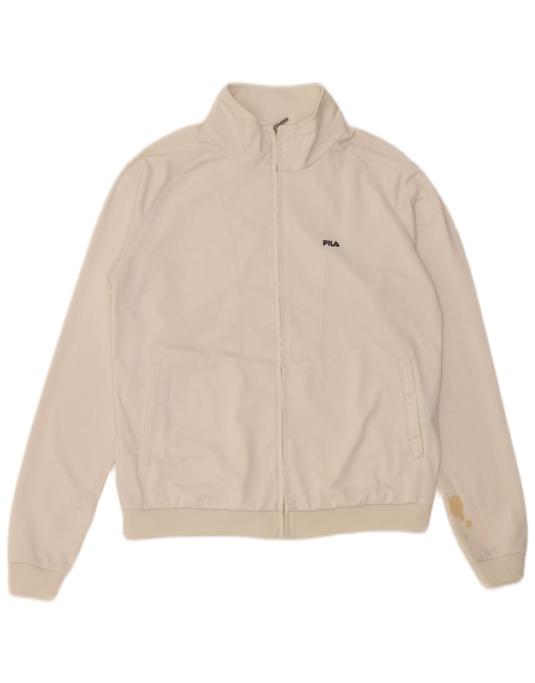 FILA Chaqueta de chándal para mujer UK 12 Mediana Poliéster blanco