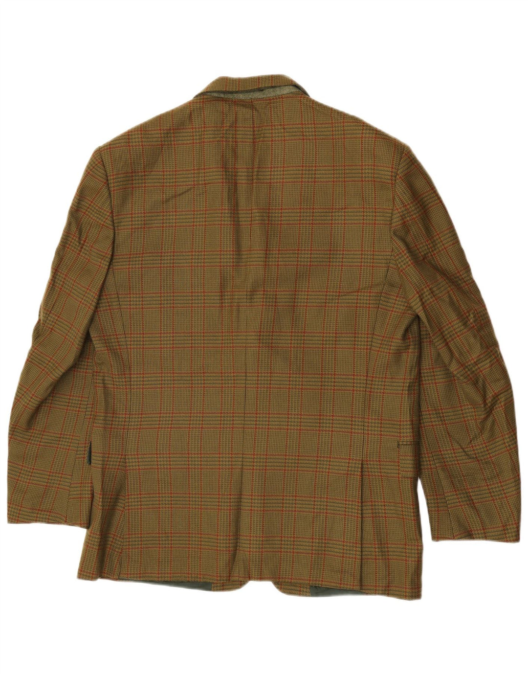 Brooksfield Chaqueta tipo blazer de 2 botones para hombre IT 50 Lana a cuadros verde grande