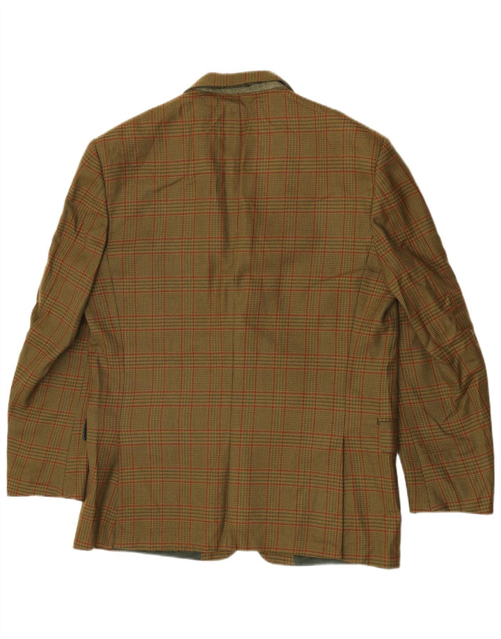 Brooksfield Chaqueta tipo blazer de 2 botones para hombre IT 50 Lana a cuadros verde grande