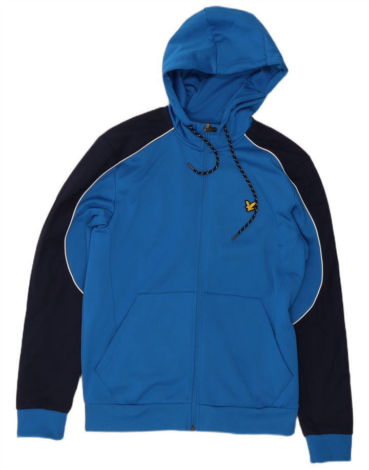 Lyle & Scott - Sudadera con capucha y cremallera para hombre, poliéster, color azul medio