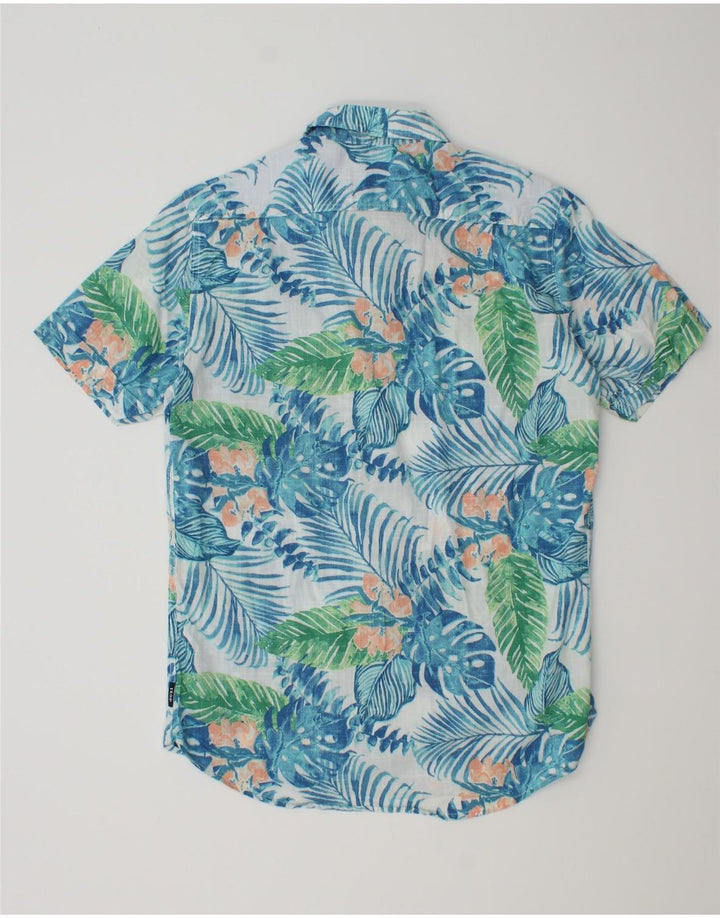 IZOD Camisa de manga corta de agua salada para hombre, talla pequeña, azul floral