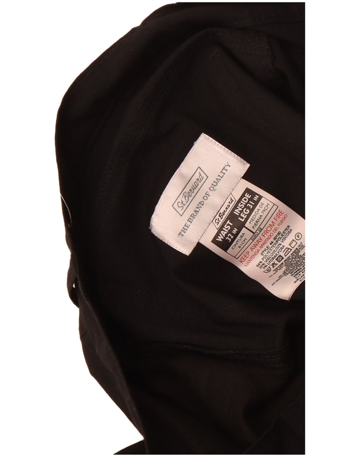 Pantalón de traje recto para hombre St. Bernard W32 L31 Poliéster negro