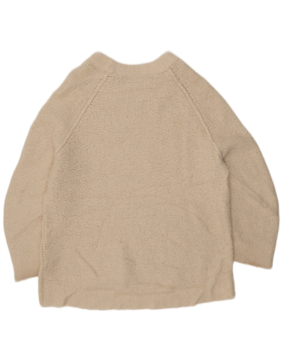 Vintage mujeres de gran tamaño barco cuello jersey suéter Reino Unido 14 blanco medio