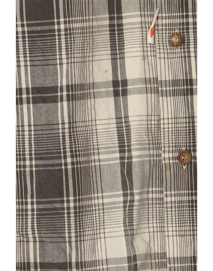 Camisa Marlboro Classics Hombre Grande Gris Cuadros Algodón