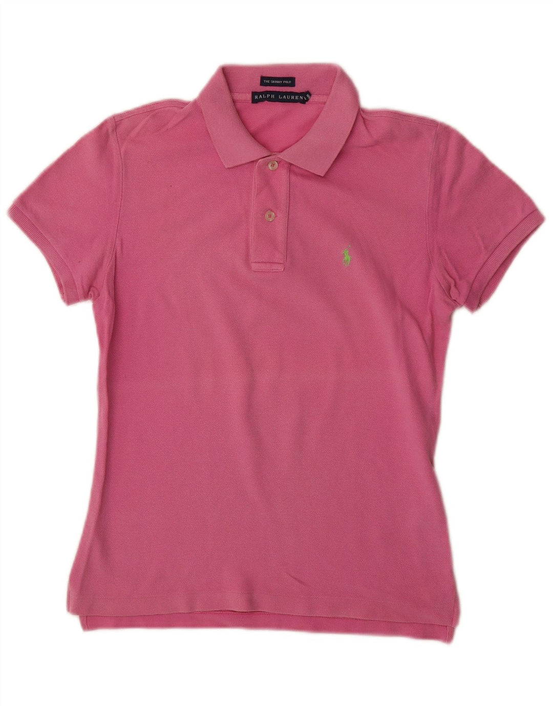 RALPH LAUREN Polo ajustado para mujer UK 12 Algodón rosa medio