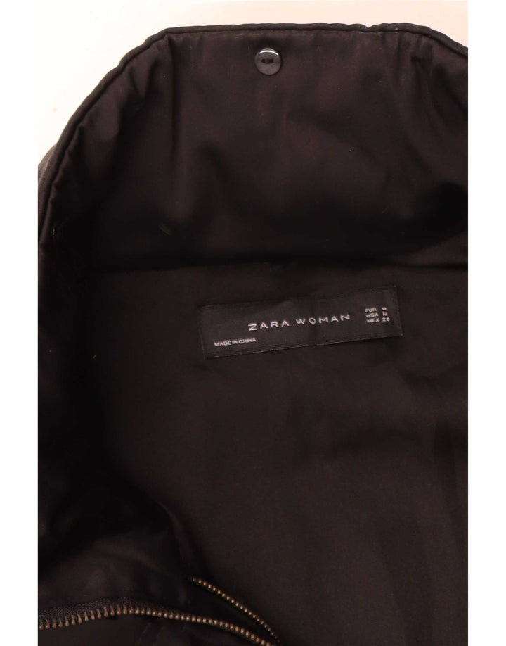 Zara Mujer Parka Con Capucha Chaqueta UK 44 Medium Negro