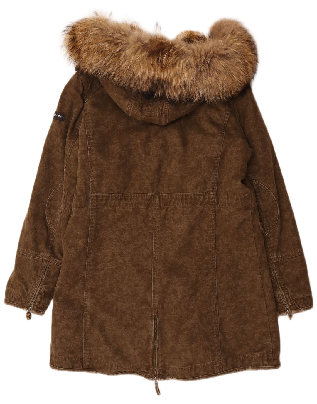 Frieda & Freddies Parka con capucha para mujer EU 40 Algodón caqui mediano