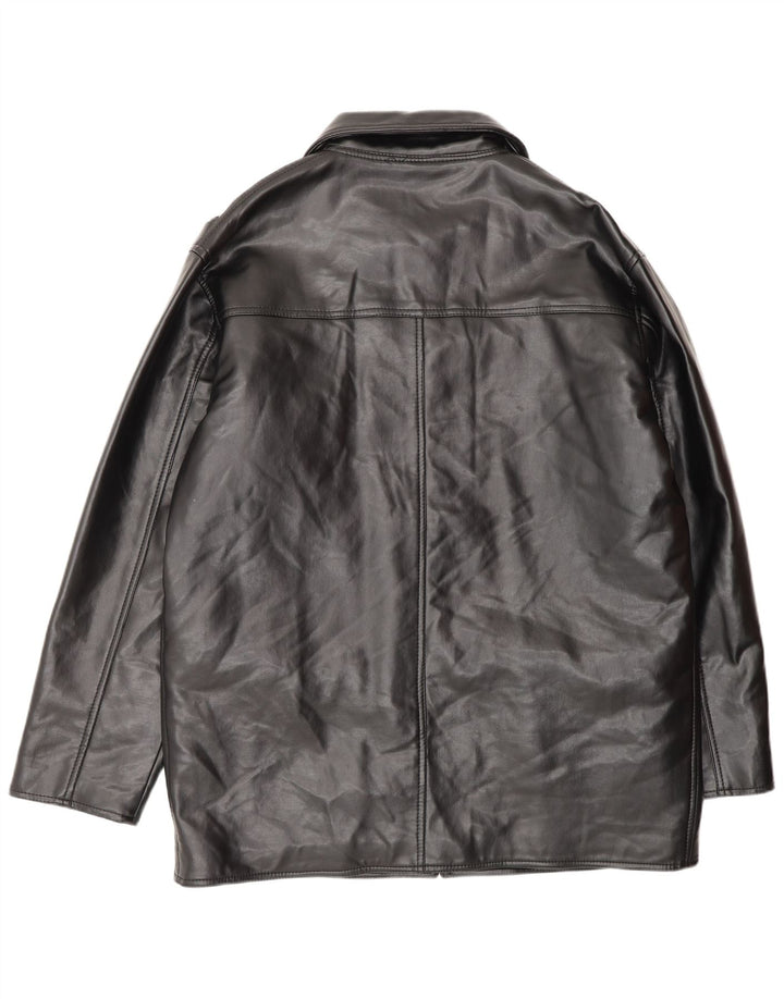 REPORTAGE Abrigo de cuero para hombre UK 42 XL Negro