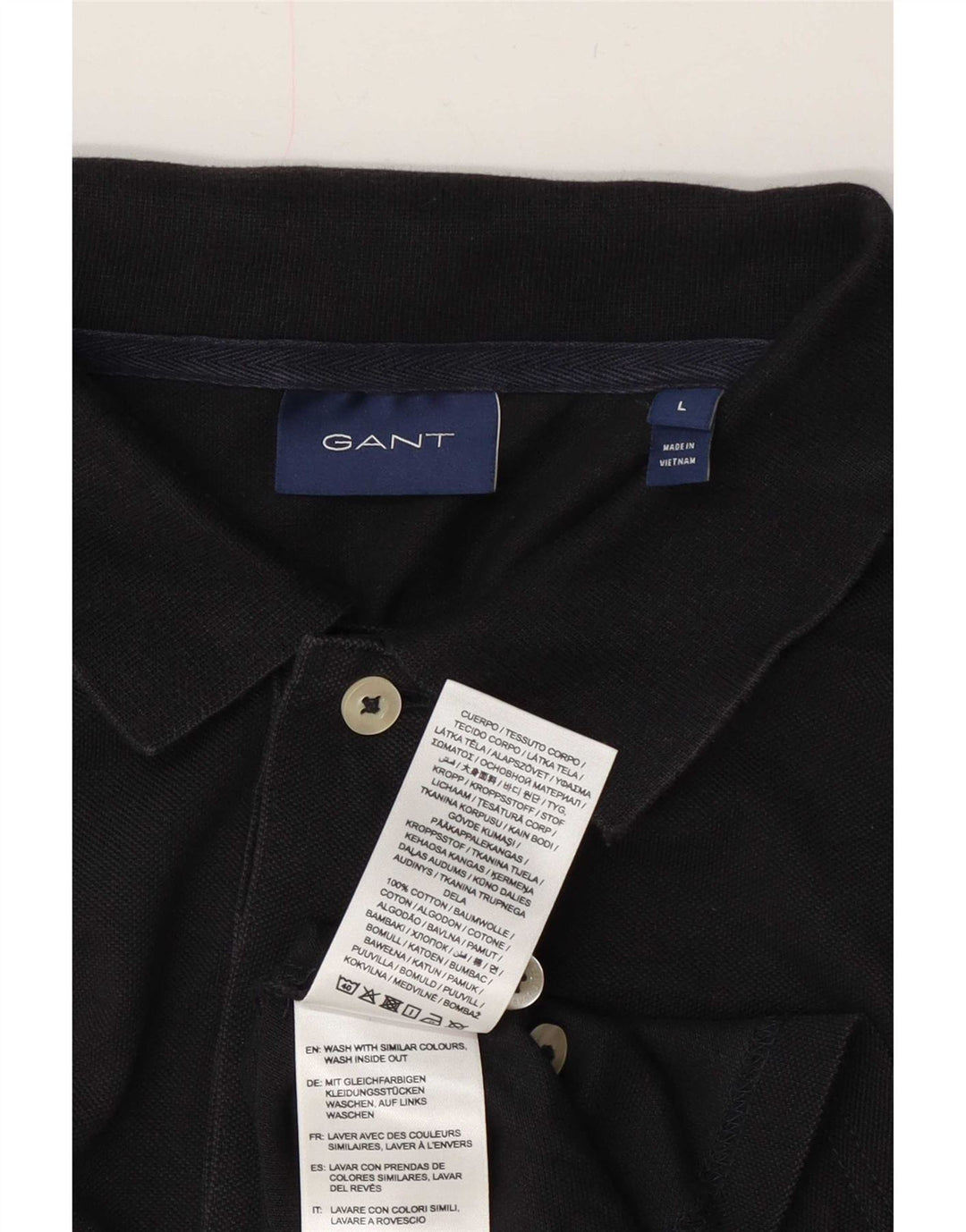 Gant Polo Gráfico De Algodón Negro Grande Para Hombre