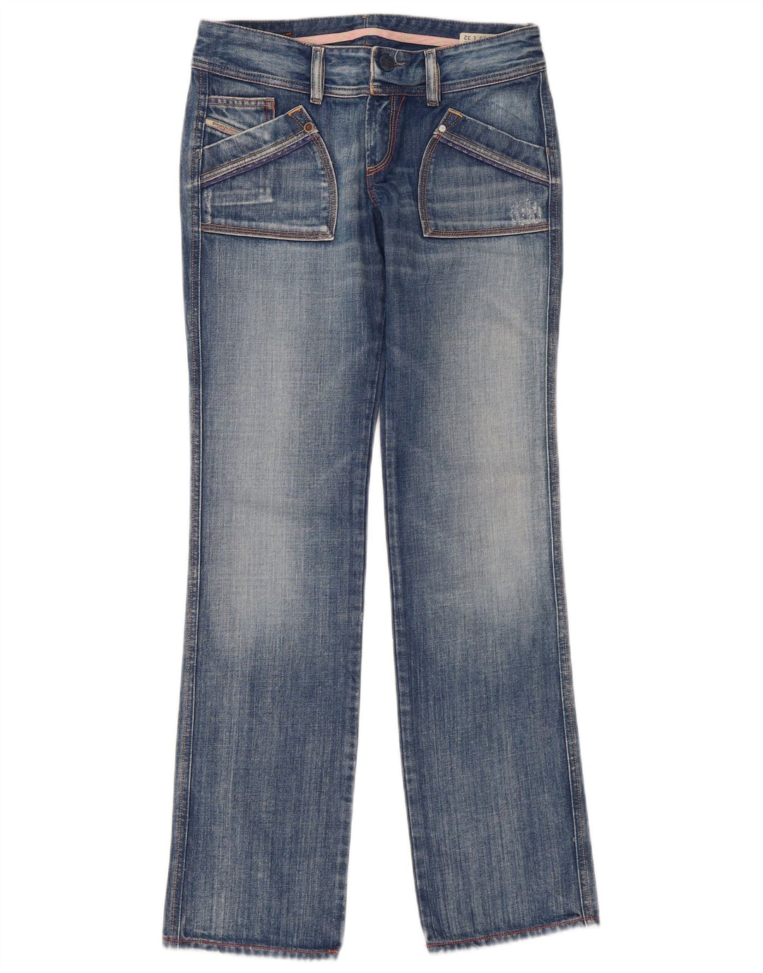 Diesel Mujer Reckfly Vaqueros Rectos W29 L32 Algodón Azul