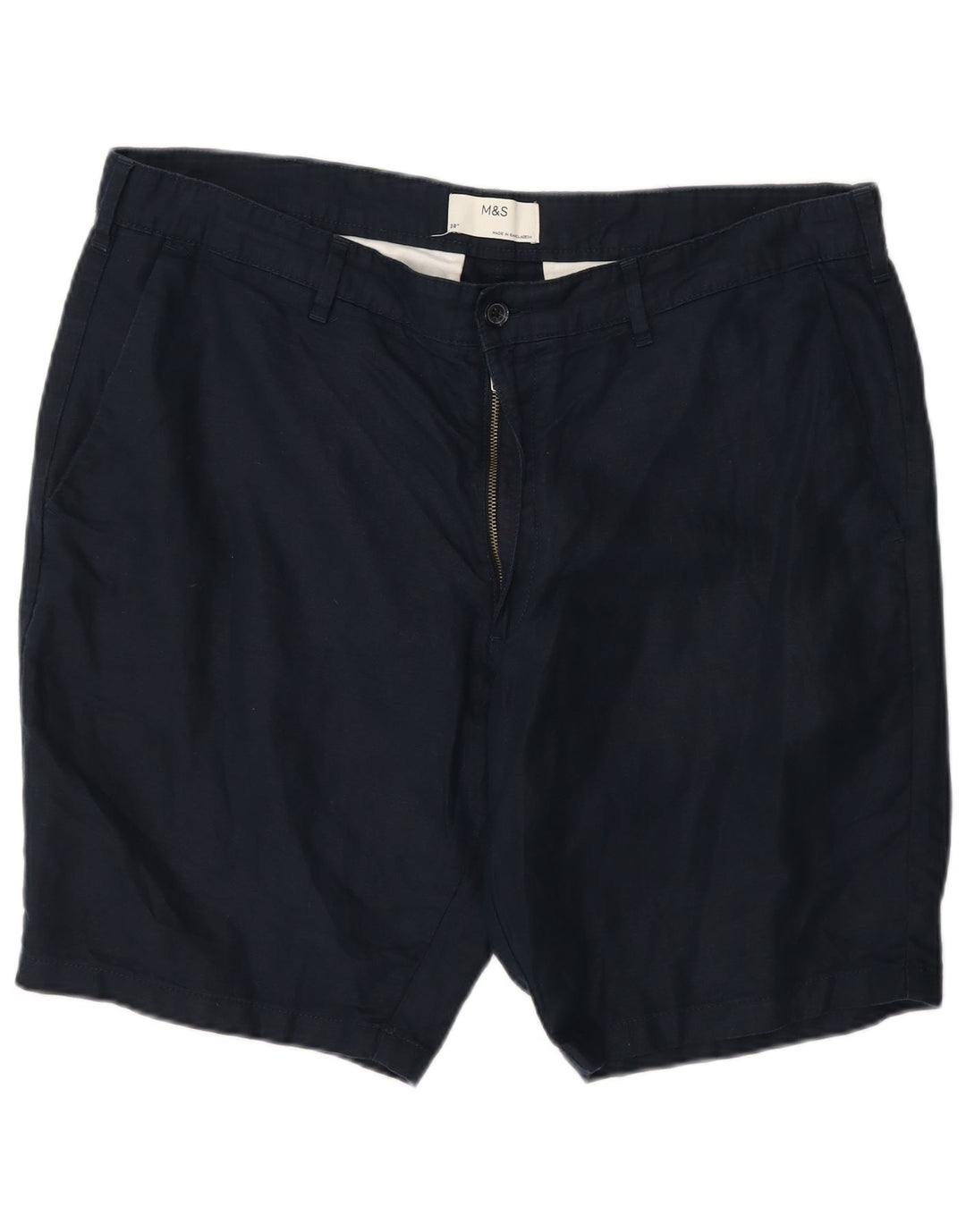 Marks & Spencer Pantalones cortos chinos para hombre W38 XL Algodón azul marino