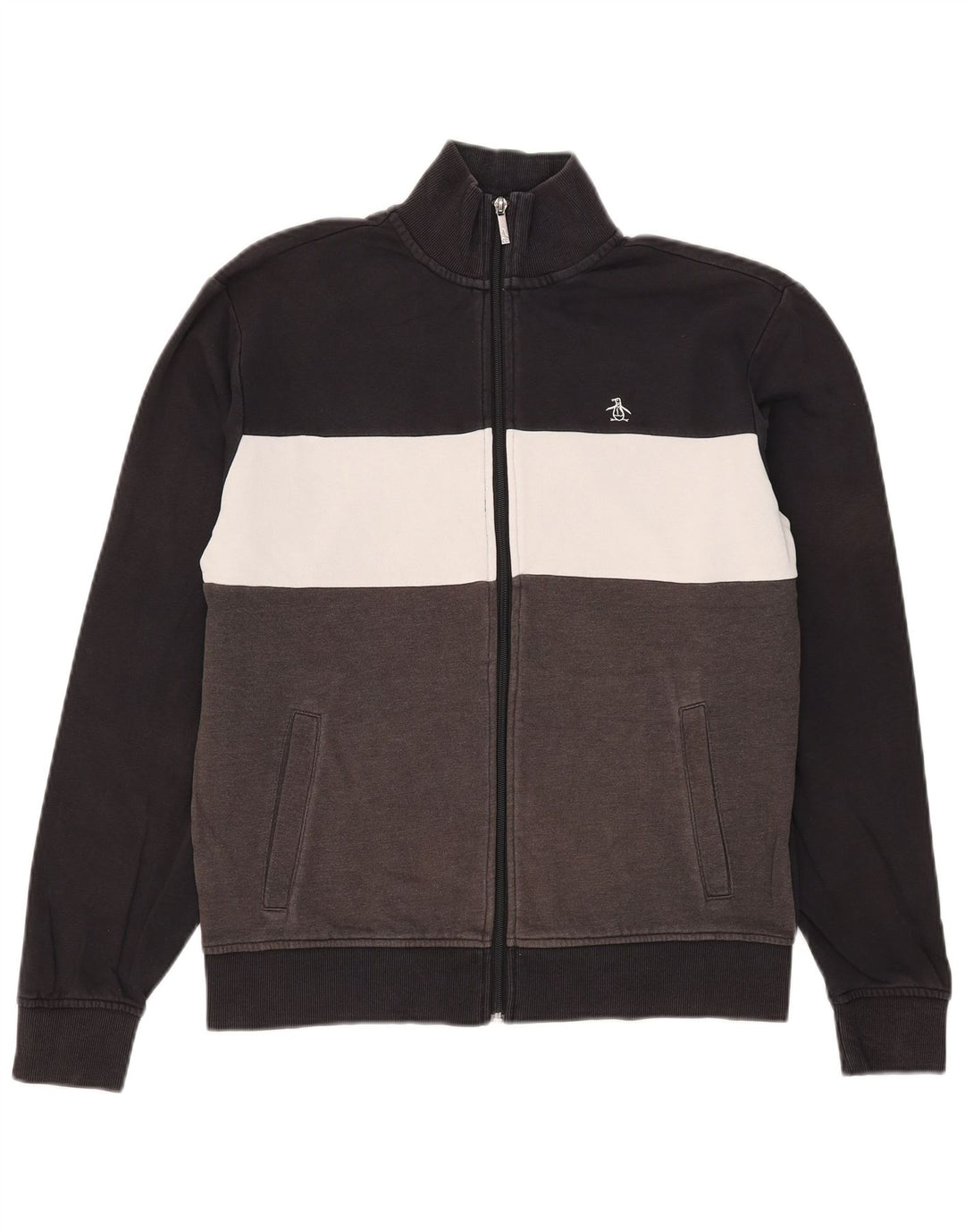 Penguin - Chaqueta de chándal para hombre (talla pequeña), color negro, algodón color block