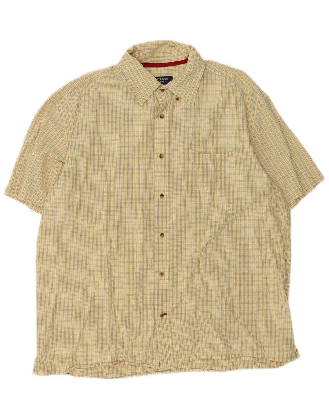 Camisa Levi's Hombre Manga Corta XL Algodón Vichy Amarillo