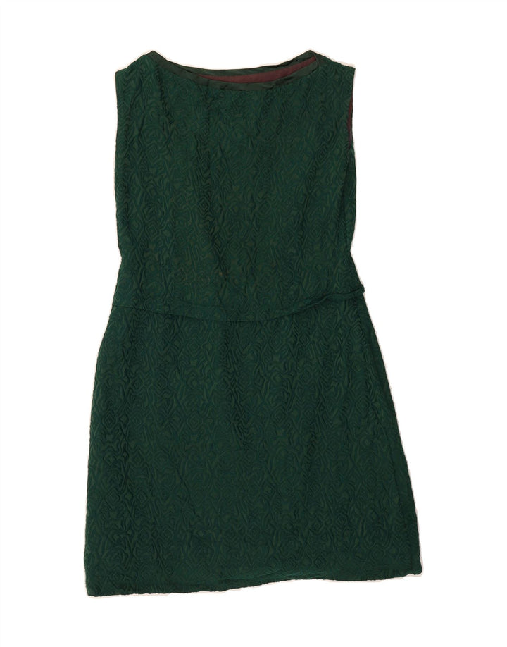 VINTAGE Womens Abstract Pattern Sleeveless Sheath Dress UK 12 Medium Green Vintage Vintage and Second-Hand Vintage from Messina Hembry 