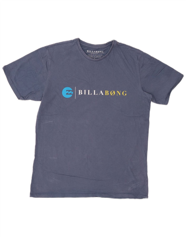 BILLABONG Camiseta gráfica ajustada para hombre Top grande de algodón azul marino