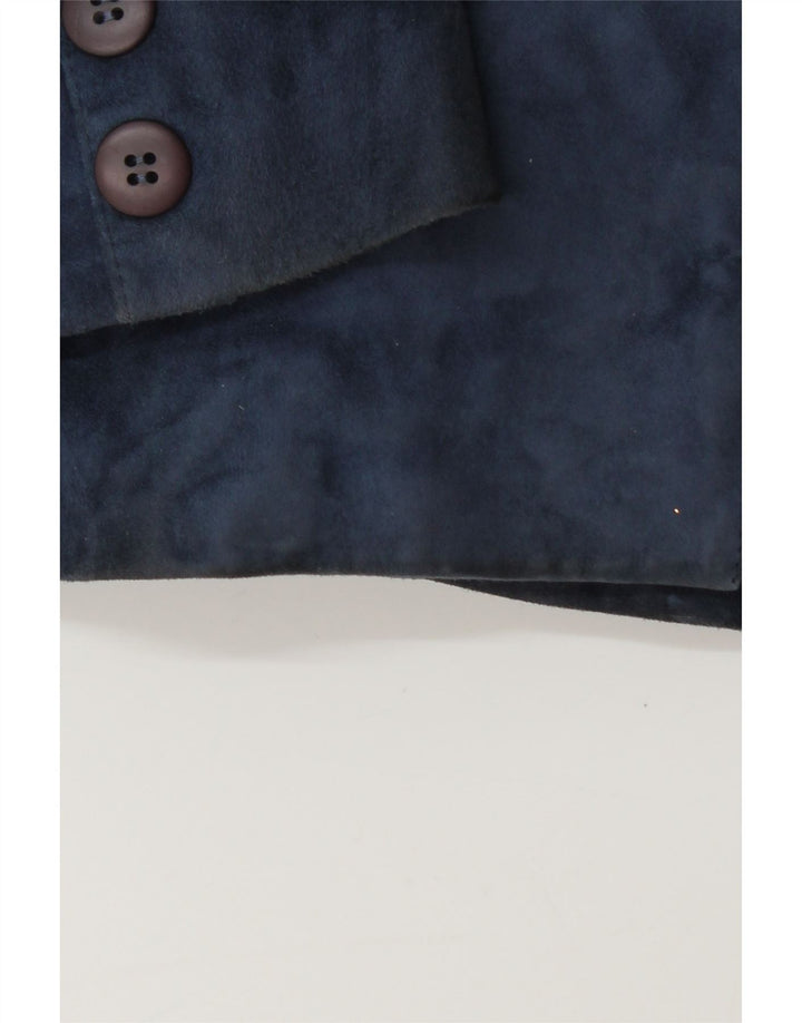 Robrik Conjunto de falda de ante para mujer de 2 piezas IT 44 Medium W30 Cuero azul marino