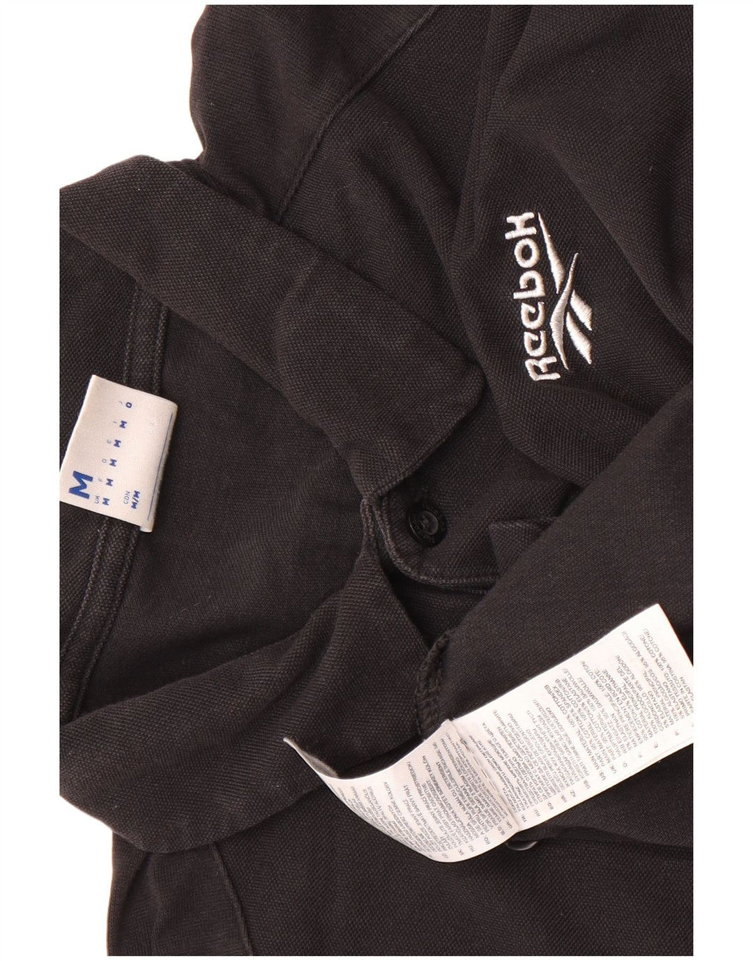 Polo Reebok Hombre Mediano Negro Algodón