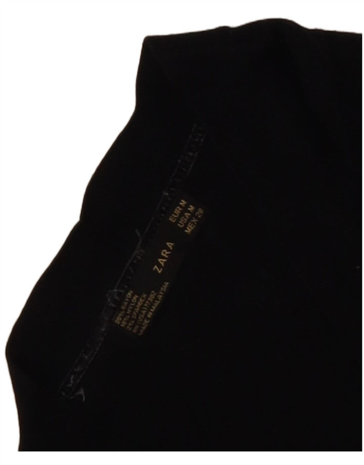 Zara Mujer Crop Cardigan Suéter UK 12 Medium Negro