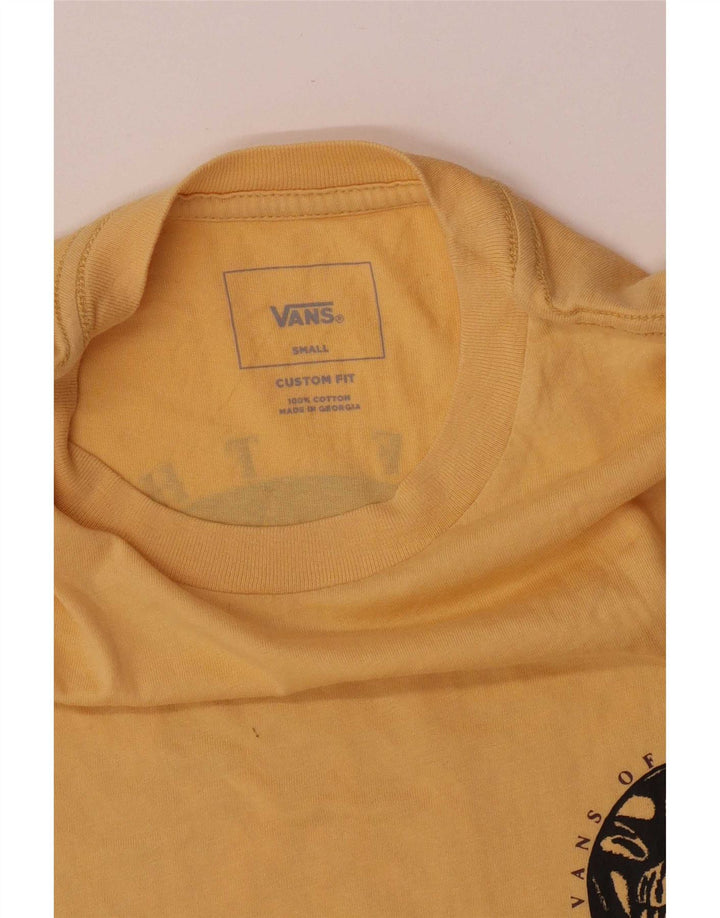 Vans Camiseta con gráfico de ajuste personalizado para hombre Top pequeño de algodón amarillo