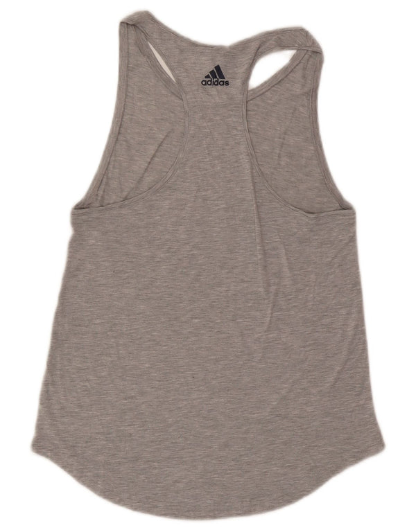 Adidas Mujer Gráfico Chaleco Top UK 10 Pequeño Gris