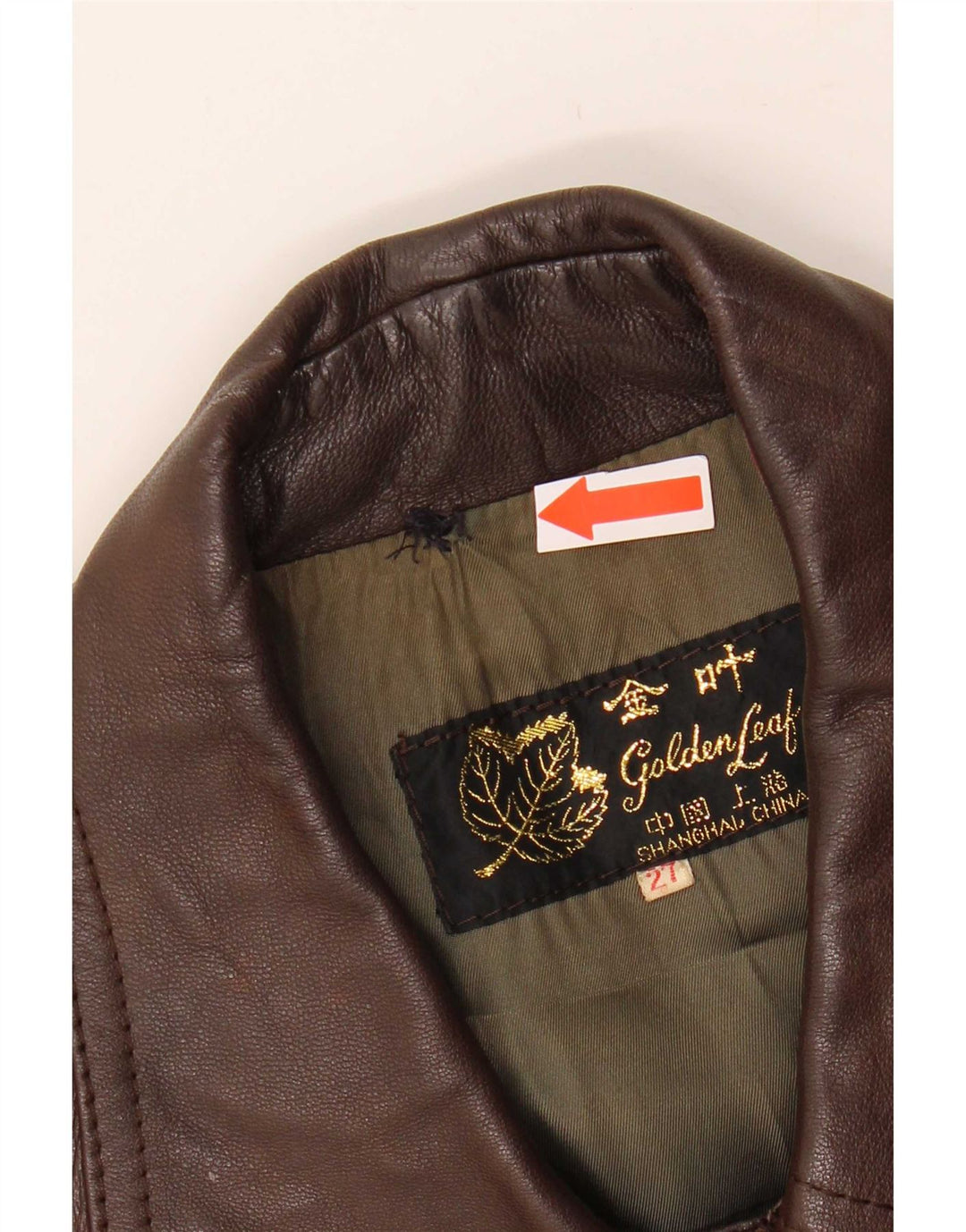 Chaqueta de cuero para hombre Golden Leaf ES 38 Marrón medio