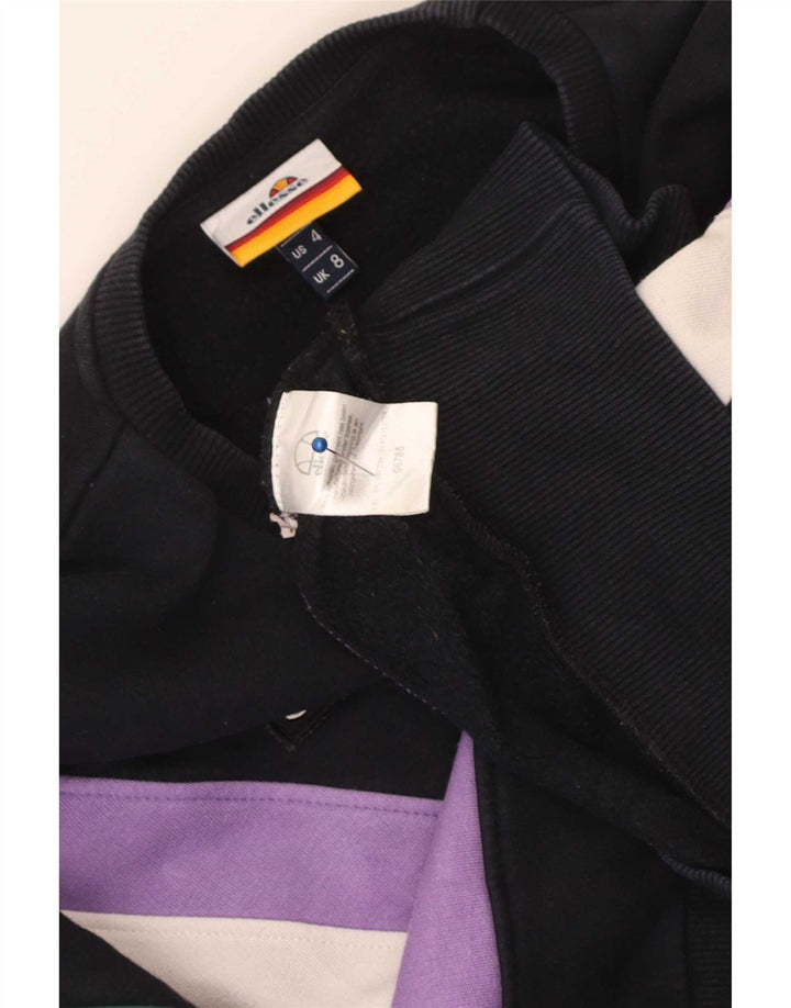 Ellesse Mujer Crop Sudadera Jumper UK 8 Small Multicolor Colorblock