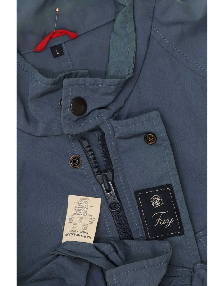 Fay Chaqueta utilitaria para hombre UK 40 Large Poliéster azul marino