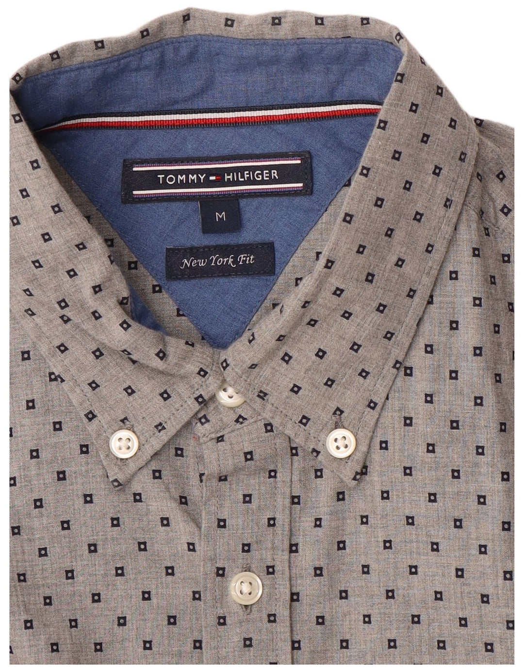 Camisa Tommy Hilfiger New York Fit Gris Medio Geométrico