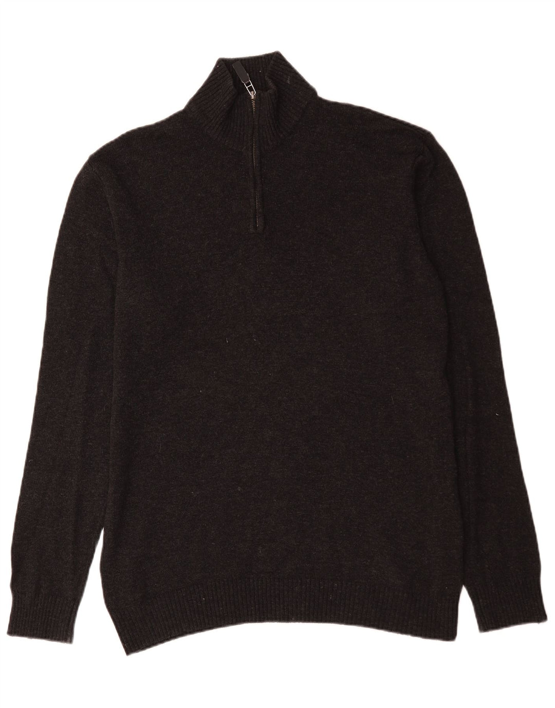 John Lewis - Jersey para hombre con cuello y cremallera, color gris medio moteado