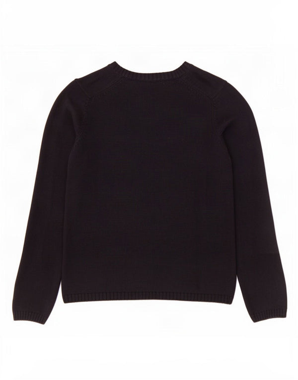 Conte of Florence Suéter con cuello en V para mujer UK 10 Small Azul marino Algodón