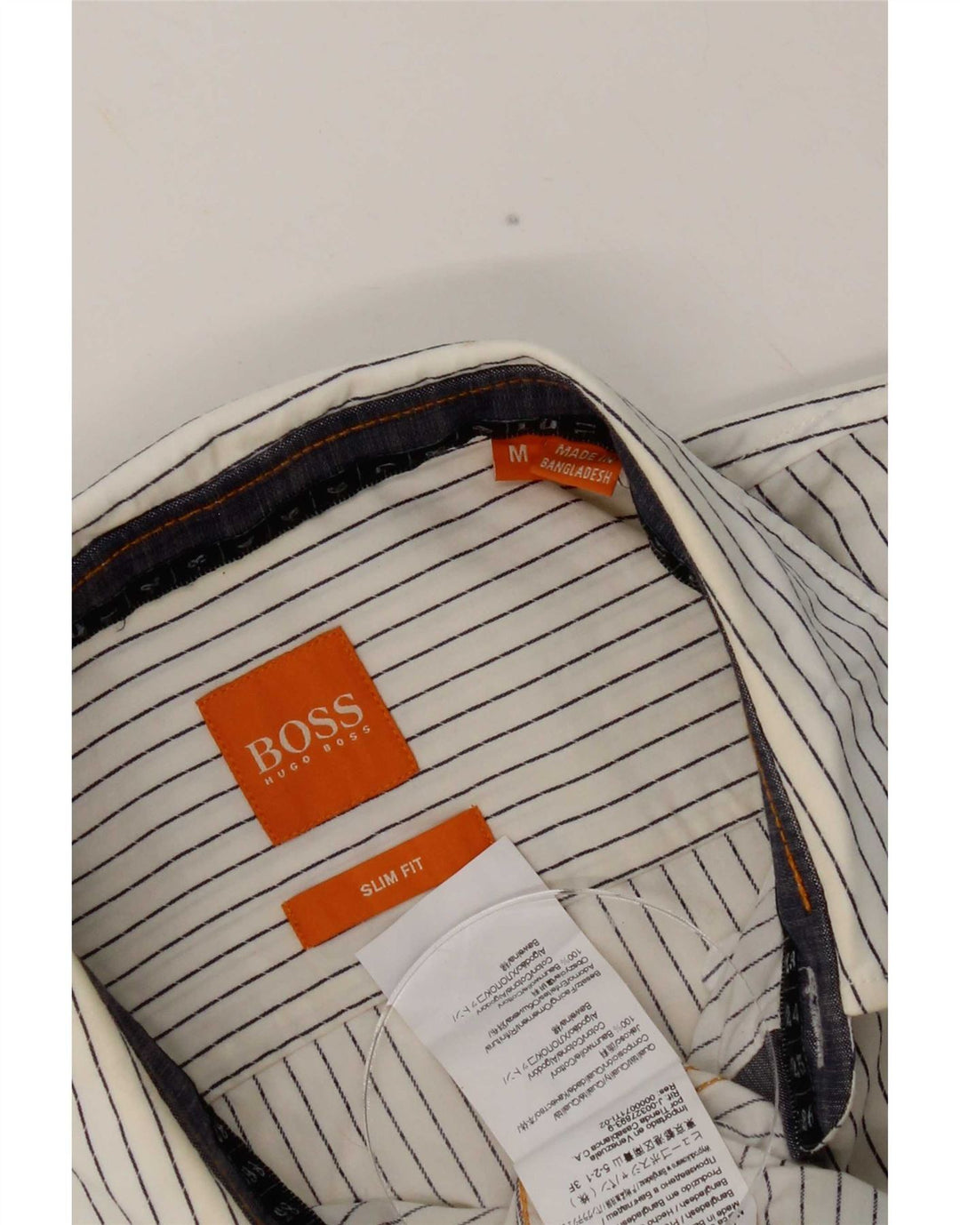 Camisas HUGO BOSS Mujer | Camisa slim fit de algodón a rayas blancas medianas