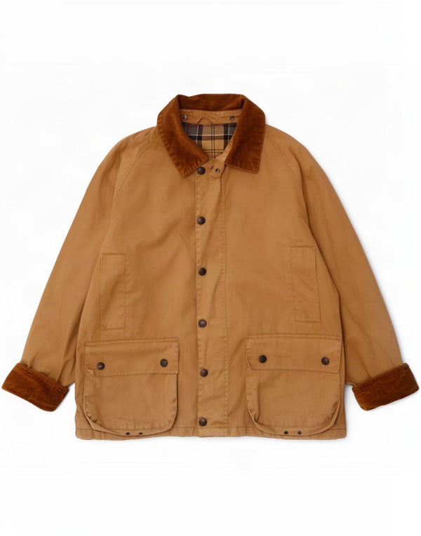 Barbour Mens Bedale Chaqueta De Algodón Encerado Reino Unido 38 Medio Beige Colorblock