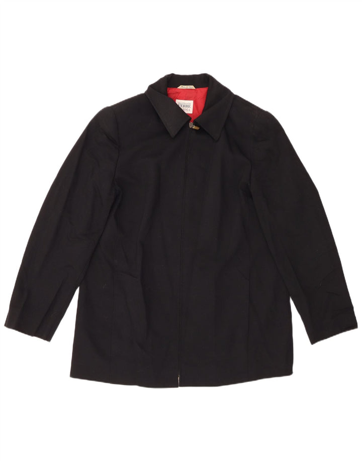 GIANFRANCO FERRE Chaqueta utilitaria para mujer UK 18 XL Lana negra