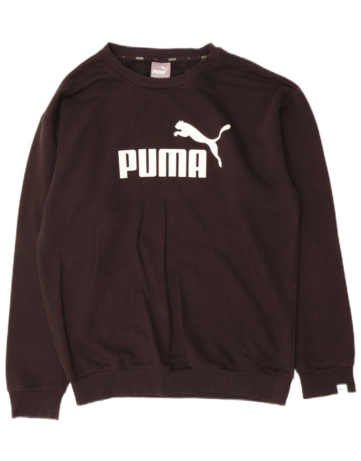 Puma Sudadera de gran tamaño con gráfico para mujer, talla 10, color negro