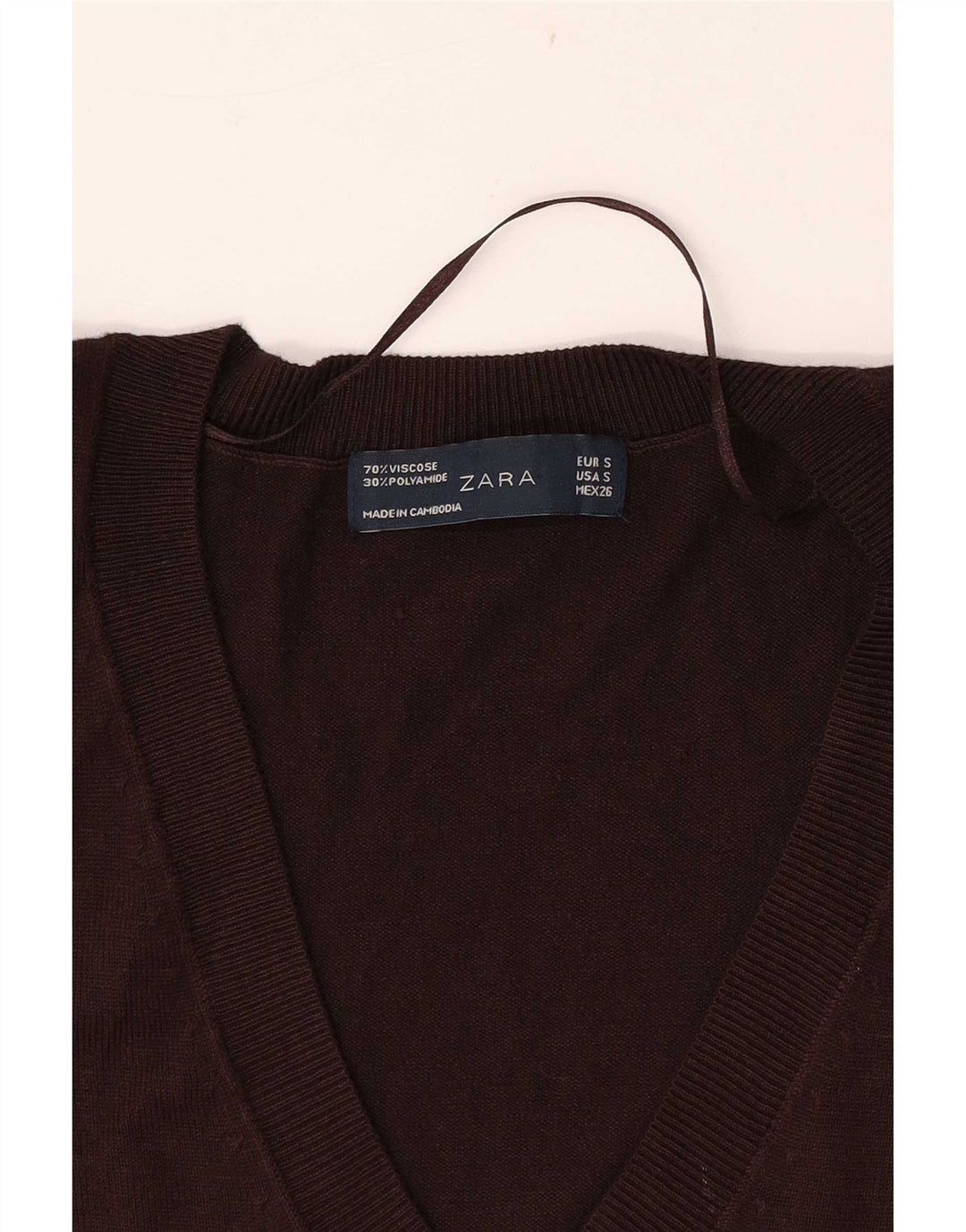 Zara Mujer Chaleco Top UK 10 Small Marrón Viscosa