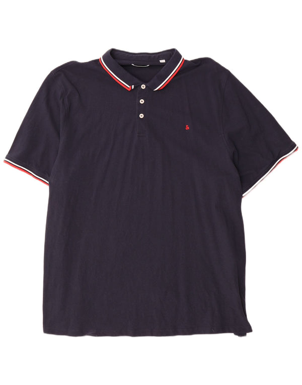 Polo Jack & Jones Hombre 5XL Algodón A Rayas Azul Marino