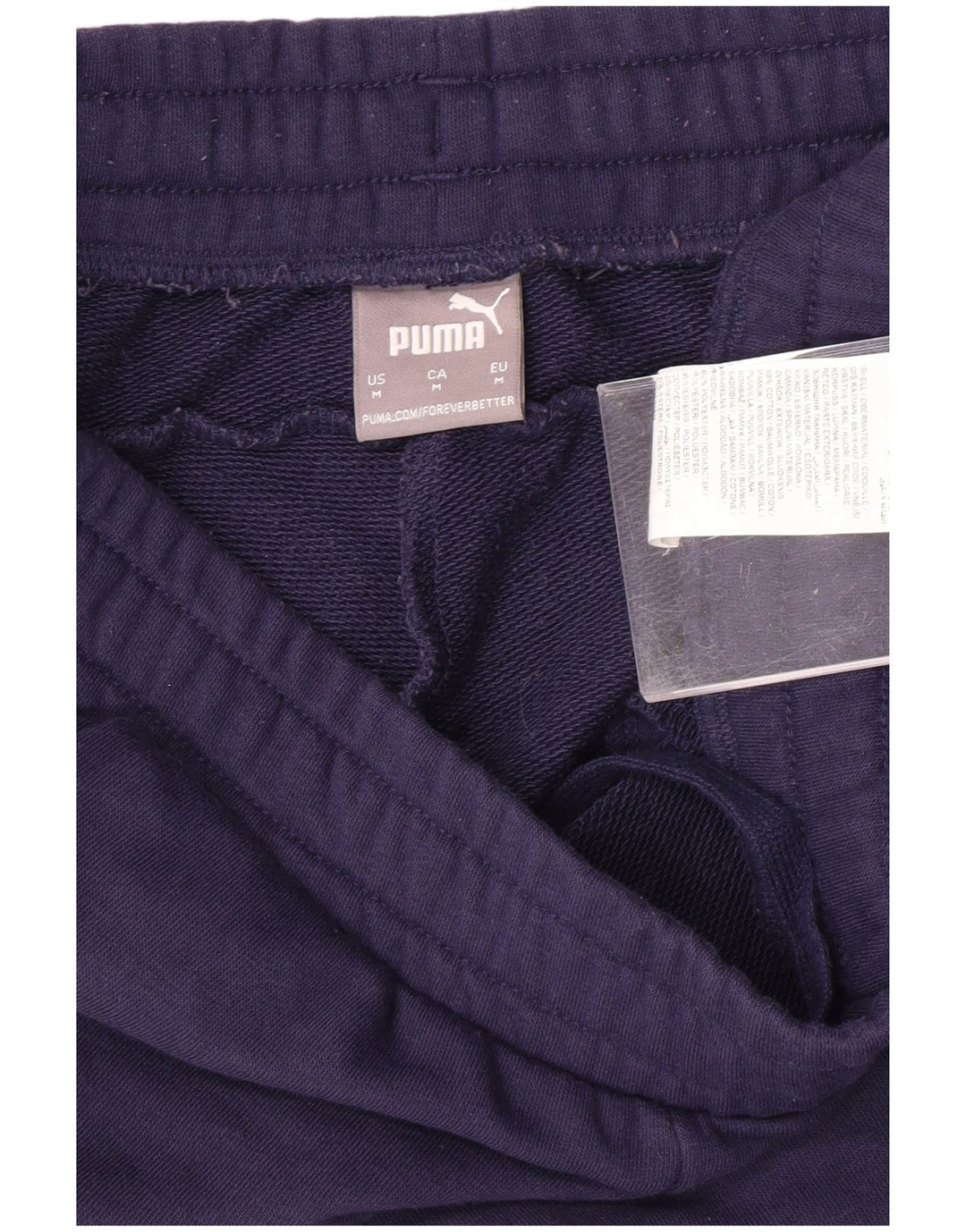 PUMA Pantalones de chándal para mujer Joggers UK 14 Medium Azul marino Algodón