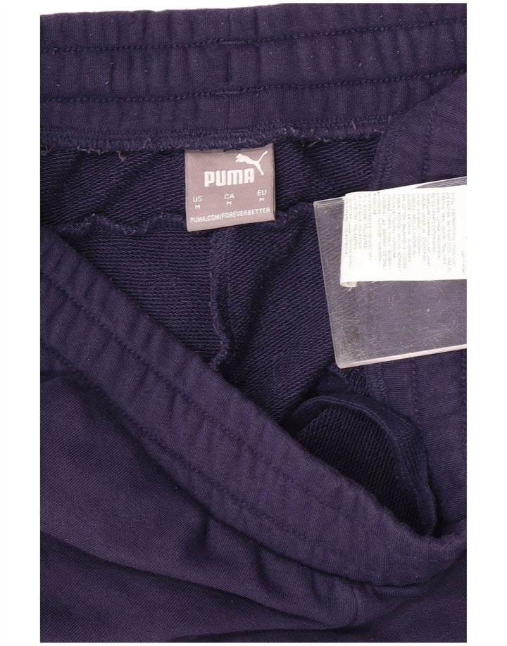 PUMA Pantalones de chándal para mujer Joggers UK 14 Medium Azul marino Algodón