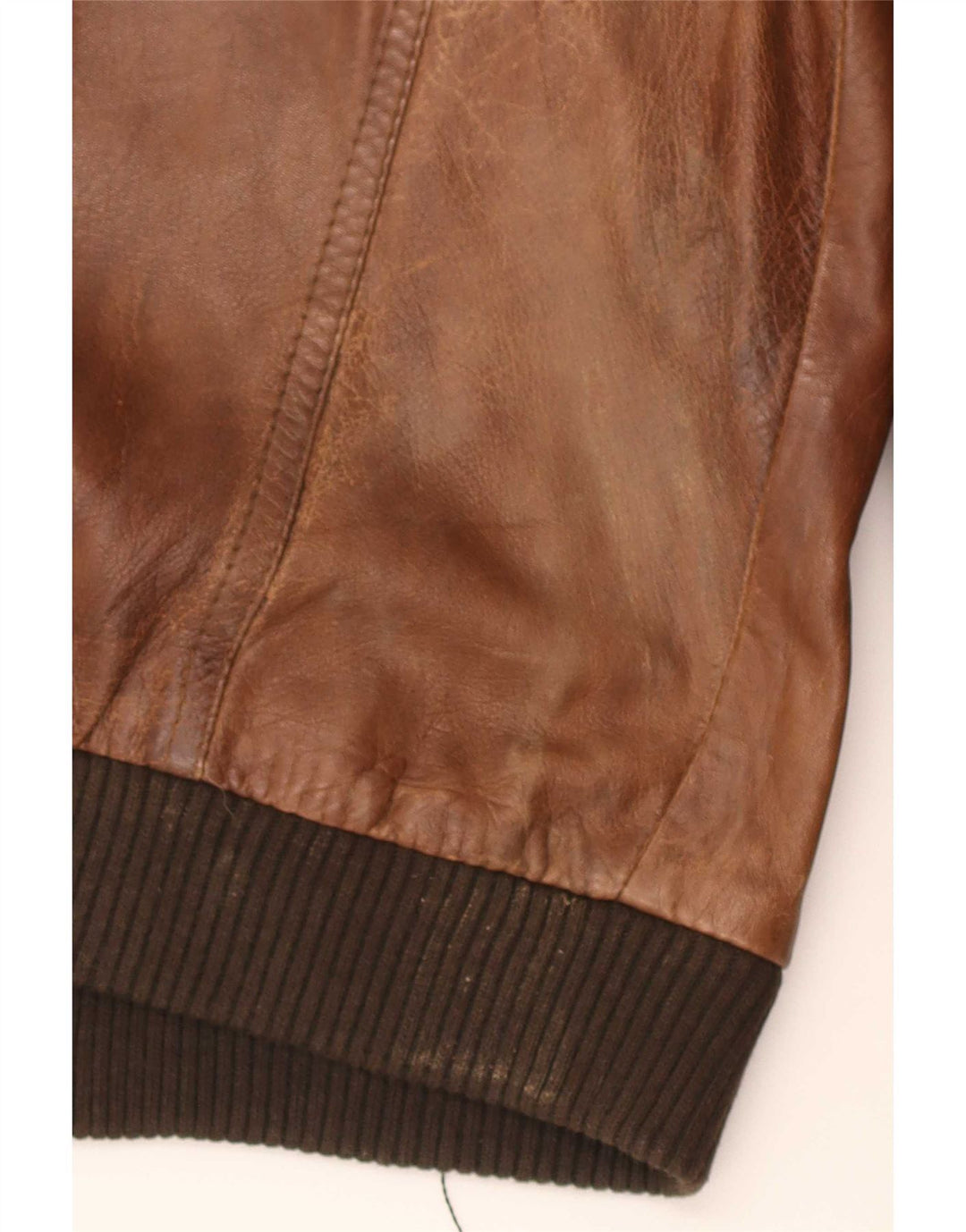 Vintage hombres chaqueta de cuero militar Reino Unido 36 pequeño marrón