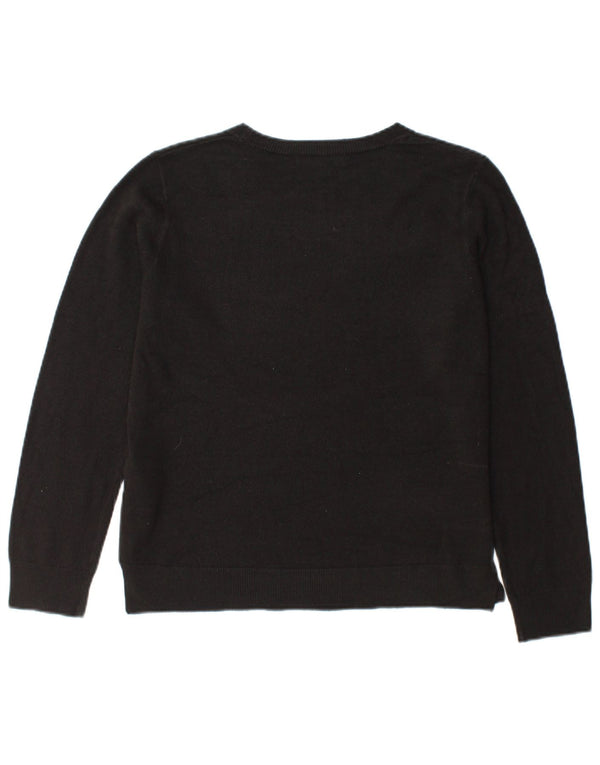 Marks & Spencer - Jersey de cuello redondo para mujer, talla 40, talla mediana, acrílico negro