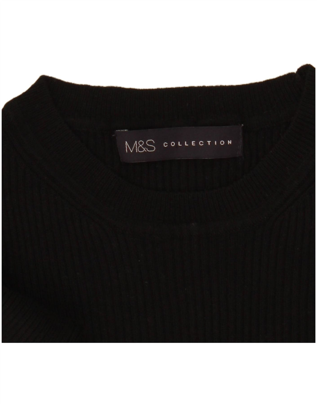 Marks & Spencer Suéter de cuello redondo para mujer UK 10 Small Black