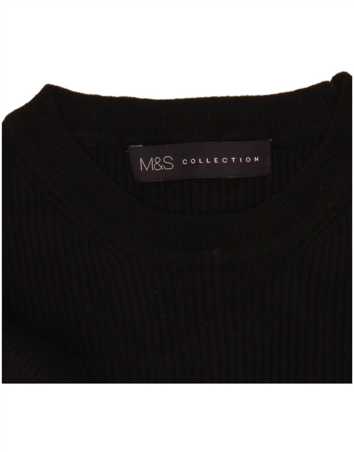 Marks & Spencer Suéter de cuello redondo para mujer UK 10 Small Black