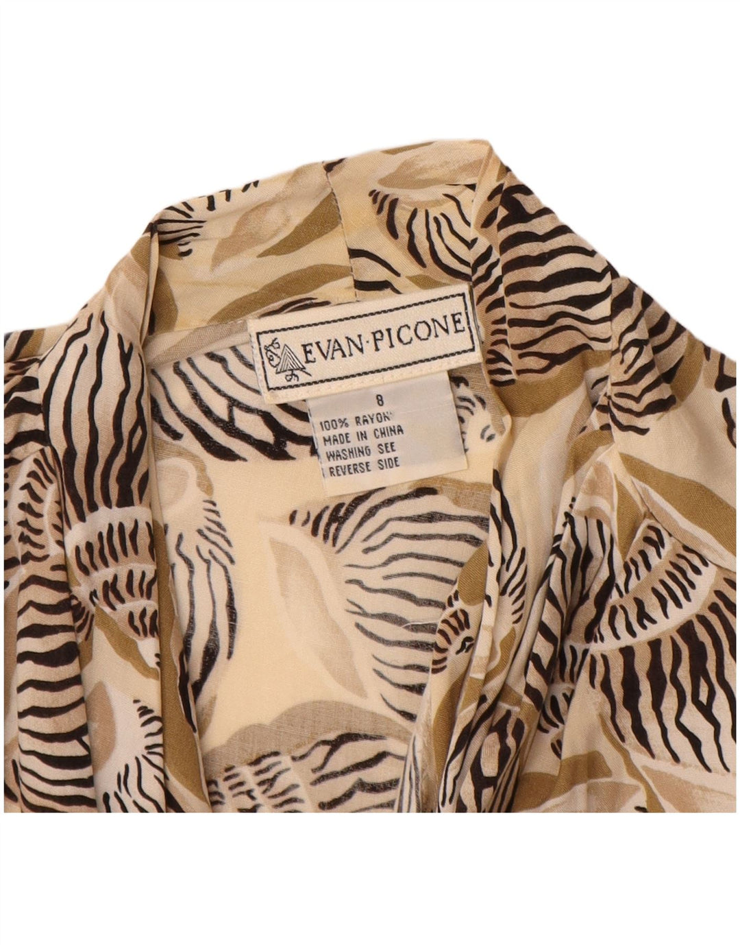 EVAN PICONE Cárdigan para mujer US 8 verde medio estampado animal