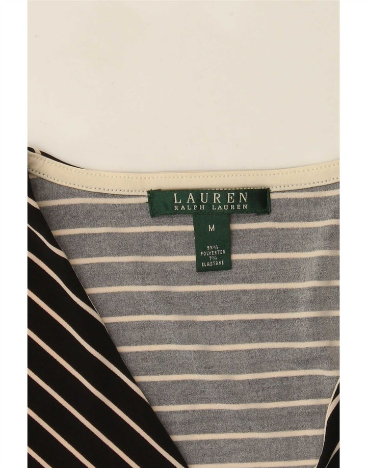 Ralph Lauren Top tipo túnica de manga 3/4 para mujer UK 12 Medium Black Chevron