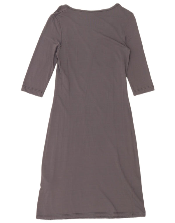 Guess Vestido estilo camiseta con gráfico de manga 3/4 para mujer UK 42 Poliamida gris medio