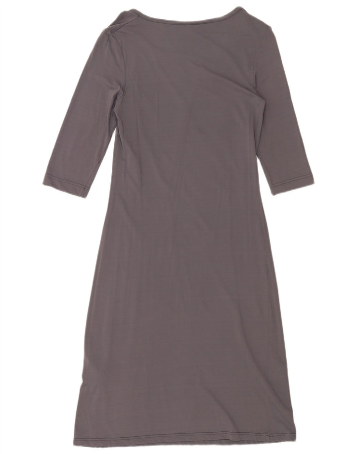 Guess Vestido estilo camiseta con gráfico de manga 3/4 para mujer UK 42 Poliamida gris medio