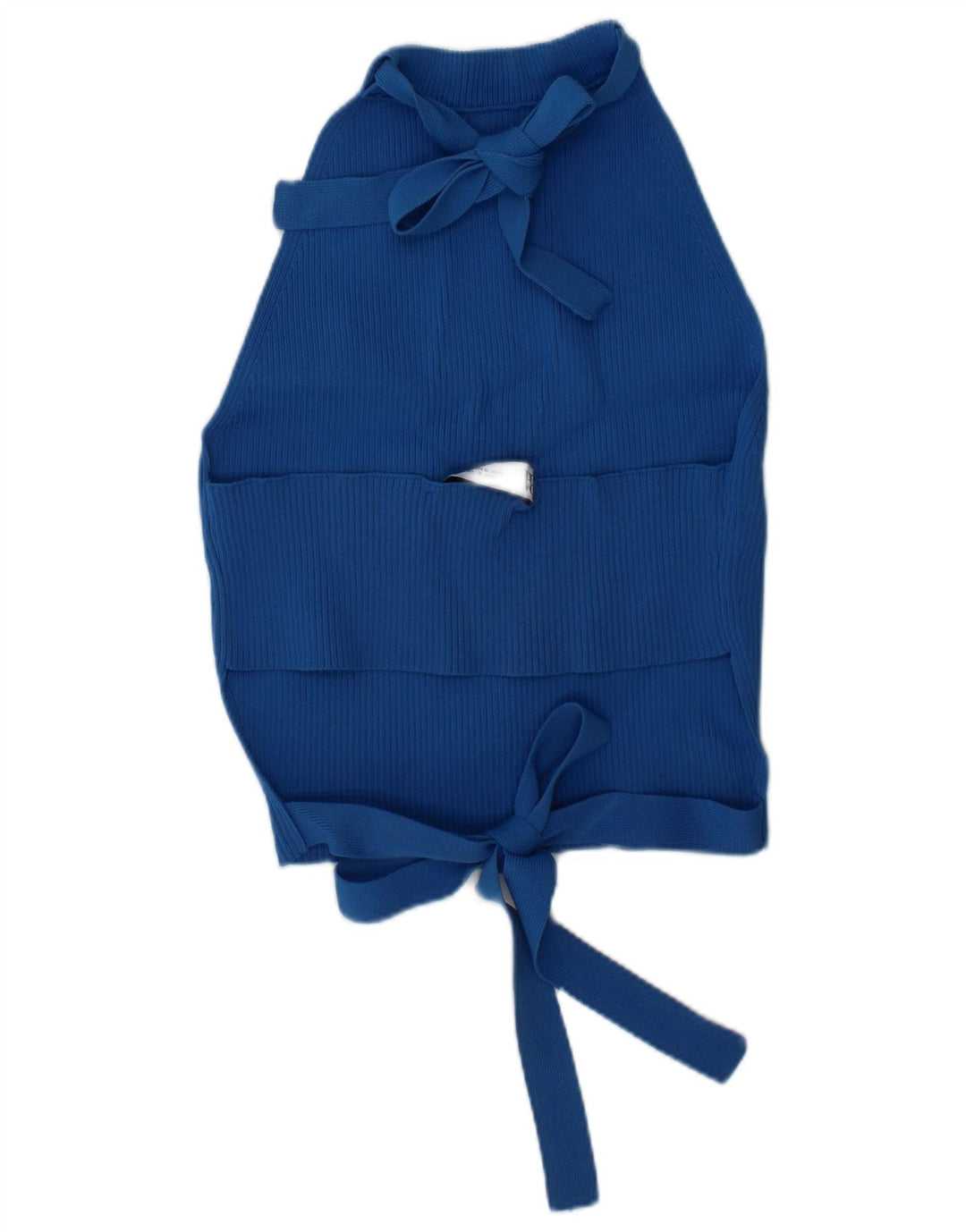 Zara Mujer Crop Halter Top Pequeño Azul