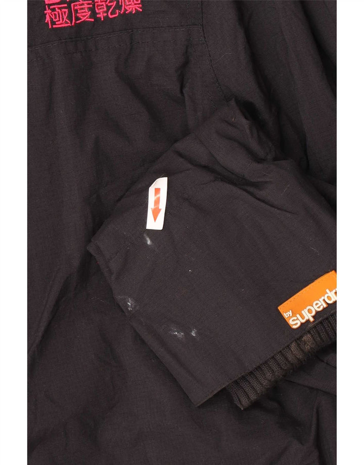 Superdry Chaqueta Cortavientos Estampada para Mujer UK 46 Large Nylon Negro