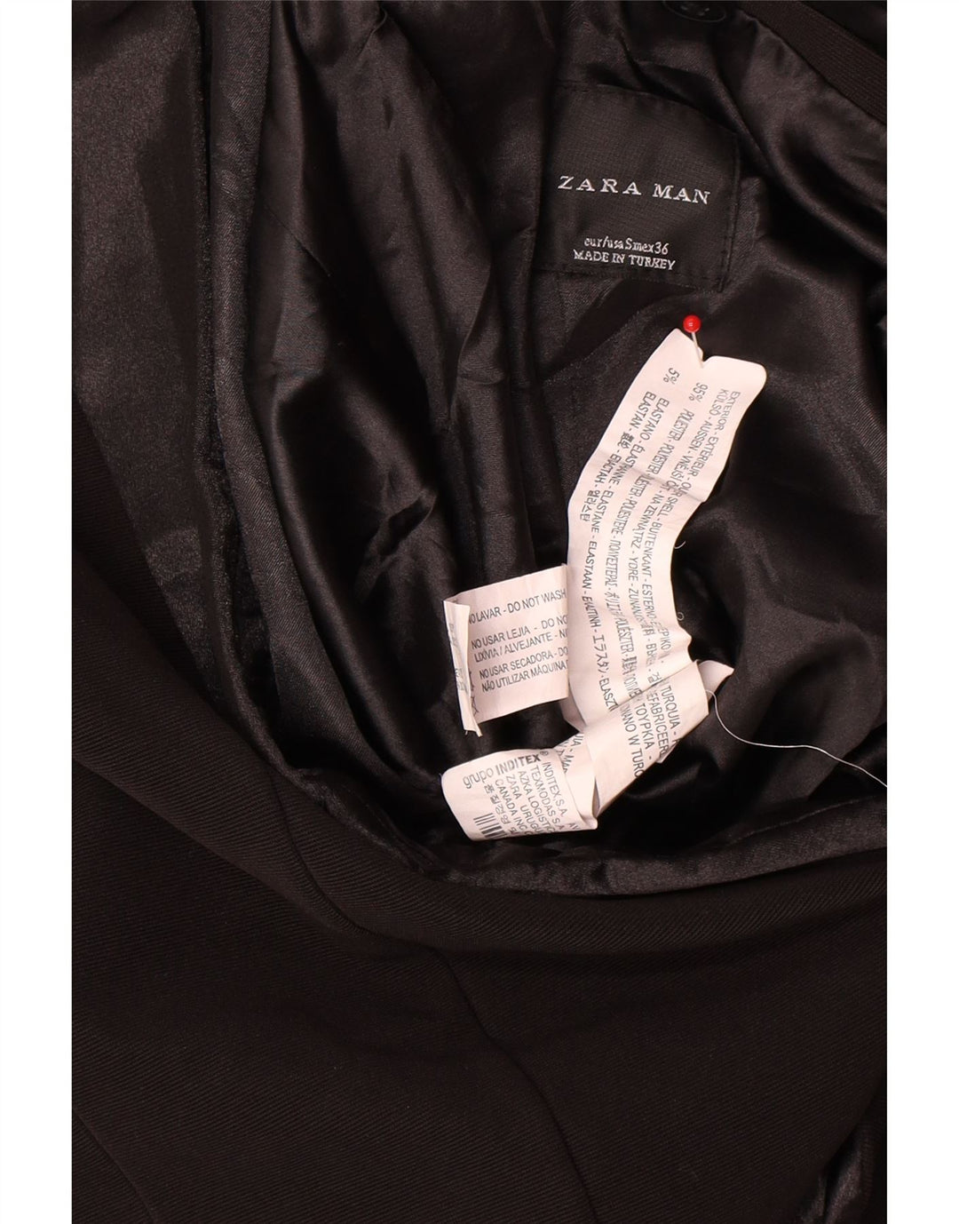 ZARA Chaqueta Blazer De 1 Botón Para Mujer UK 10 Small Poliéster Negro