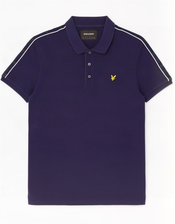 Lyle & Scott Polo para hombre grande de algodón azul marino